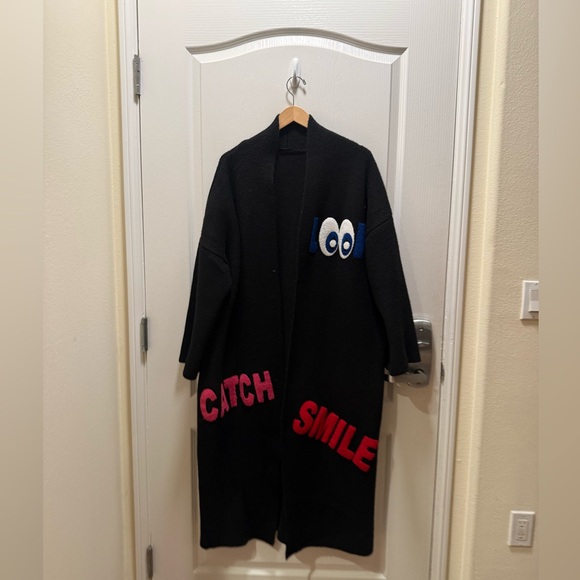 Maximila Paris Open Front Patch Work Cardigan in Black One size - Picture 4 of 6